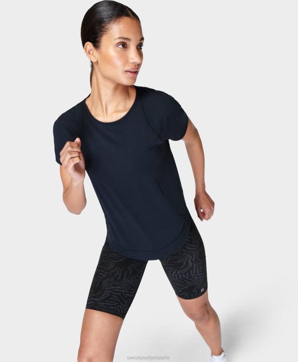 ropa negro T28T496 camiseta para correr respira fácil mujer Sweaty Betty
