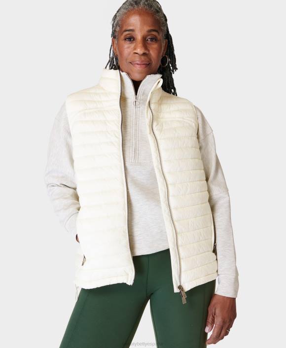 ropa estudio blanco T28T324 chaleco pionero mujer Sweaty Betty