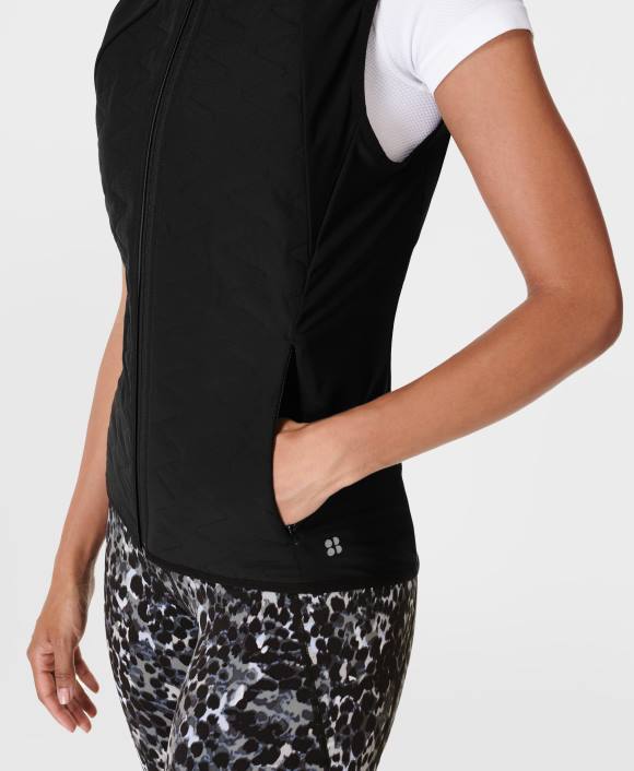 ropa negro T28T546 chaleco para correr a la velocidad de la luz mujer Sweaty Betty