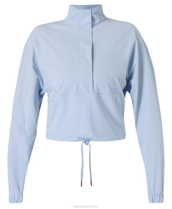 ropa aluminio azul T28T565 capa intermedia explorer con media cremallera mujer Sweaty Betty