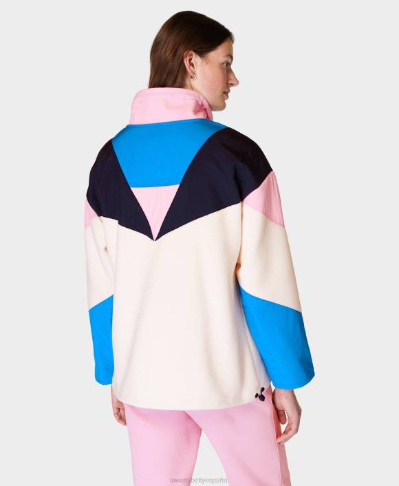 ropa bloque de color azul cifrado T28T361 Polar retrógrado con bloques de color y media cremallera mujer Sweaty Betty