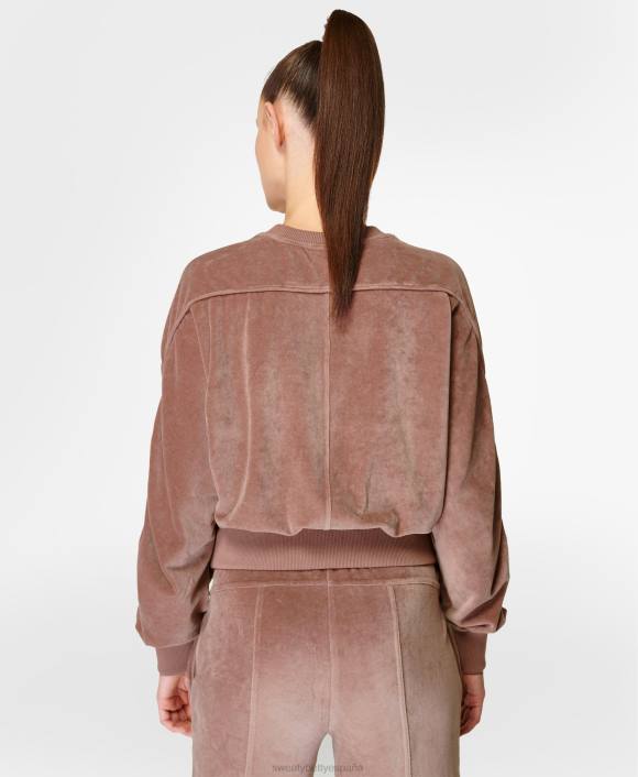 ropa castillo rosa T28T887 retomar jersey de terciopelo mujer Sweaty Betty