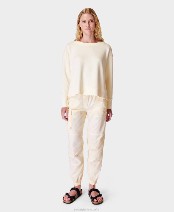 ropa concha blanca T28T1052 jersey ligero tipo nube con lavado de arena mujer Sweaty Betty