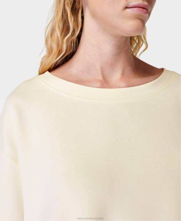 ropa concha blanca T28T1052 jersey ligero tipo nube con lavado de arena mujer Sweaty Betty