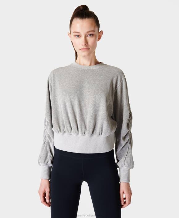 ropa marga gris T28T888 retomar jersey de terciopelo mujer Sweaty Betty
