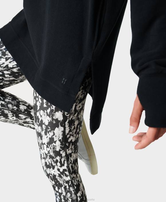 ropa negro T28T1107 Ilumina la media cremallera de forro polar de lujo mujer Sweaty Betty