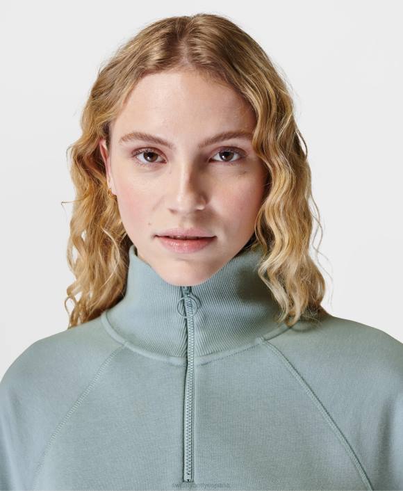 ropa vapor azul T28T377 jersey revive de canalé con media cremallera mujer Sweaty Betty