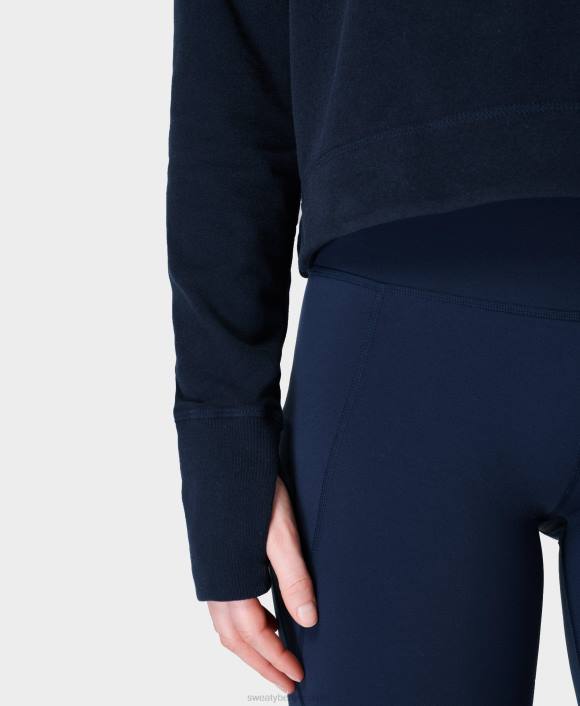 ropa Azul marino T28T996 sudadera corta con capucha de forro polar escape luxe mujer Sweaty Betty