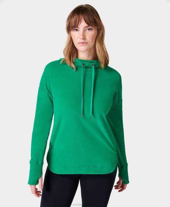 ropa electro verde T28T295 sudadera con capucha de lana escape luxe mujer Sweaty Betty