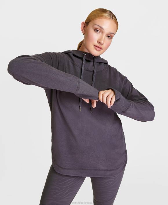 ropa gris urbano T28T297 sudadera con capucha de lana escape luxe mujer Sweaty Betty