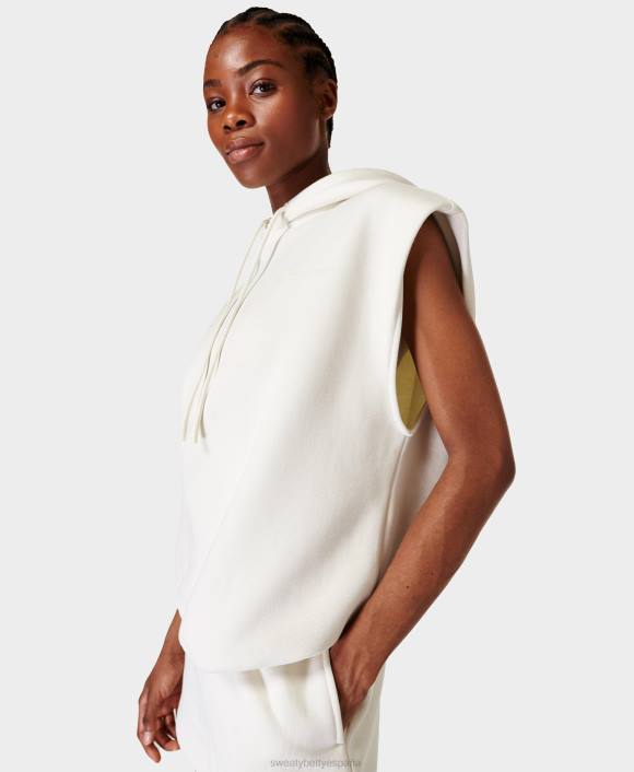 ropa lirio blanco T28T801 sudadera con capucha sin mangas powerhouse mujer Sweaty Betty