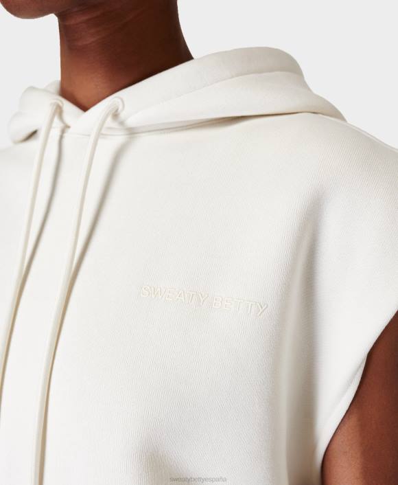 ropa lirio blanco T28T801 sudadera con capucha sin mangas powerhouse mujer Sweaty Betty