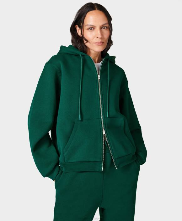 ropa verde retro T28T164 sudadera con capucha y cierre powerhouse mujer Sweaty Betty