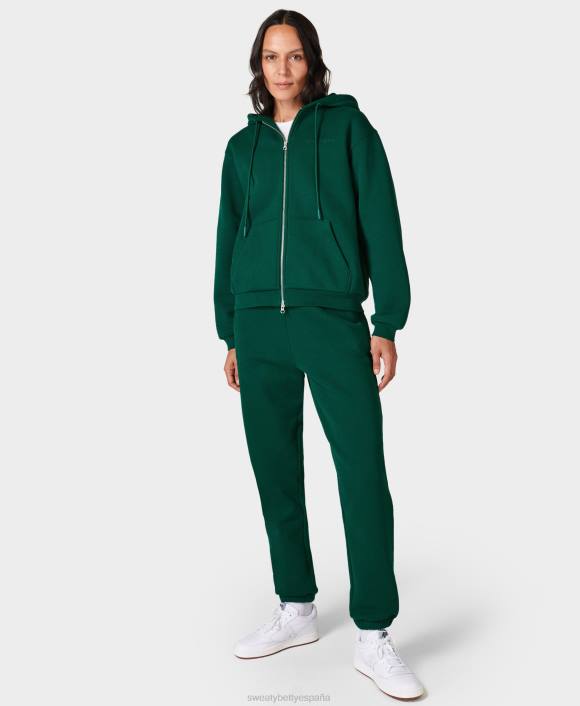 ropa verde retro T28T164 sudadera con capucha y cierre powerhouse mujer Sweaty Betty
