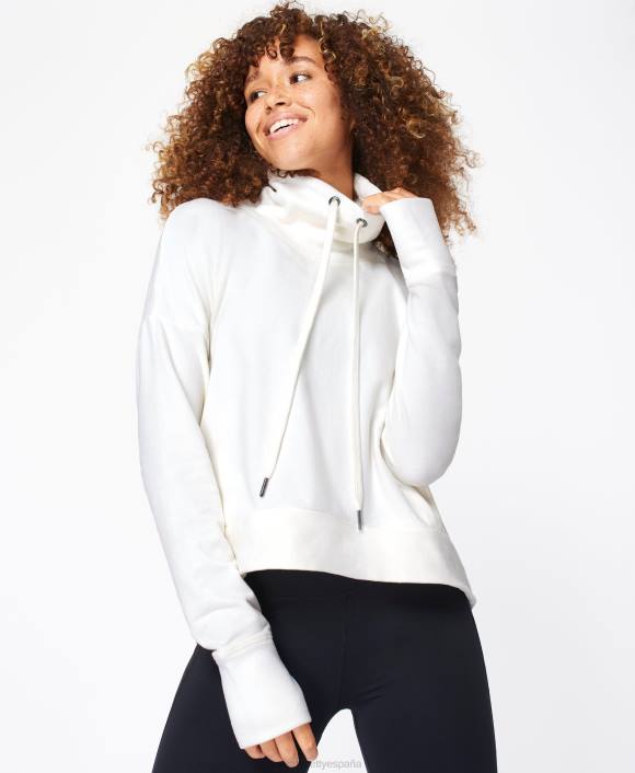 ropa blanco pedernal T28T1079 armonizar sudadera de lana italiana mujer Sweaty Betty