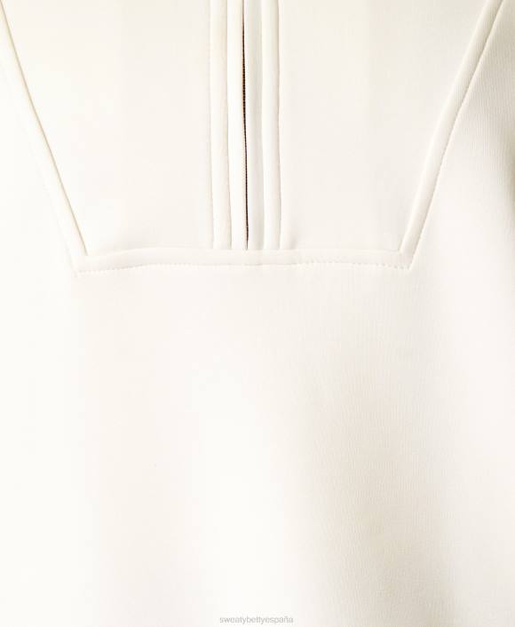 ropa estudio blanco T28T736 lavado arena, cuello alzado, media cremallera mujer Sweaty Betty