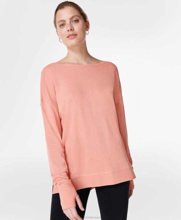 ropa florecer rosa T28T756 sudadera con espalda cruzada after class mujer Sweaty Betty