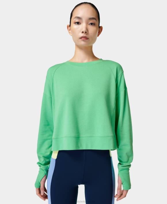 ropa irradiar verde T28T506 sudadera corta después de clase mujer Sweaty Betty