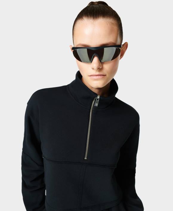 ropa negro T28T1055 sudadera revive con media cremallera mujer Sweaty Betty