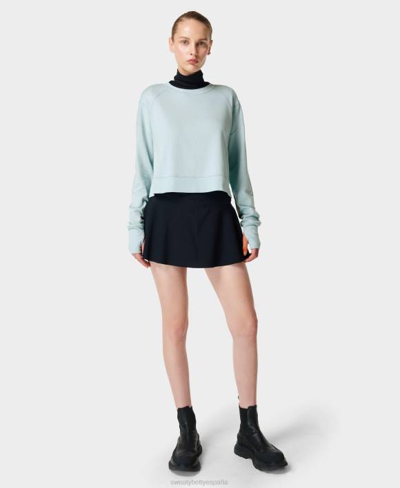 ropa vista azul T28T505 sudadera corta después de clase mujer Sweaty Betty