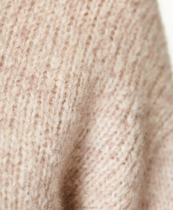 ropa beige guijarro T28T855 suéter de bouclé cepillado con cuello alzado mujer Sweaty Betty