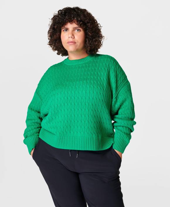 ropa electro verde T28T354 suéter de ochos clásico mujer Sweaty Betty