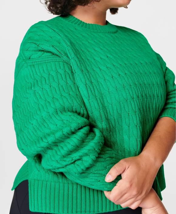 ropa electro verde T28T354 suéter de ochos clásico mujer Sweaty Betty