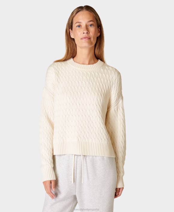 ropa estudio blanco T28T355 suéter de ochos clásico mujer Sweaty Betty