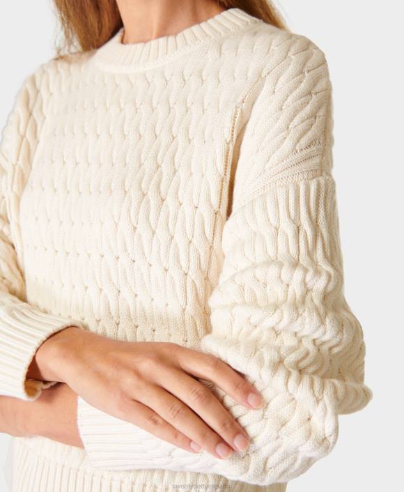 ropa estudio blanco T28T355 suéter de ochos clásico mujer Sweaty Betty