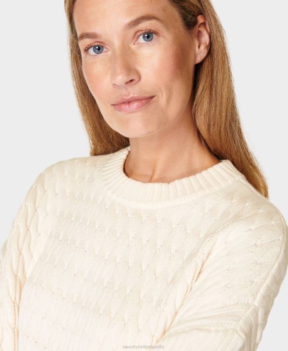 ropa estudio blanco T28T355 suéter de ochos clásico mujer Sweaty Betty