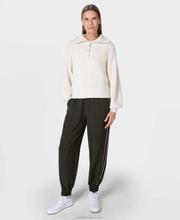 ropa lirio blanco T28T322 suéter de punto con cuello moderno mujer Sweaty Betty