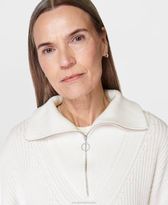ropa lirio blanco T28T322 suéter de punto con cuello moderno mujer Sweaty Betty