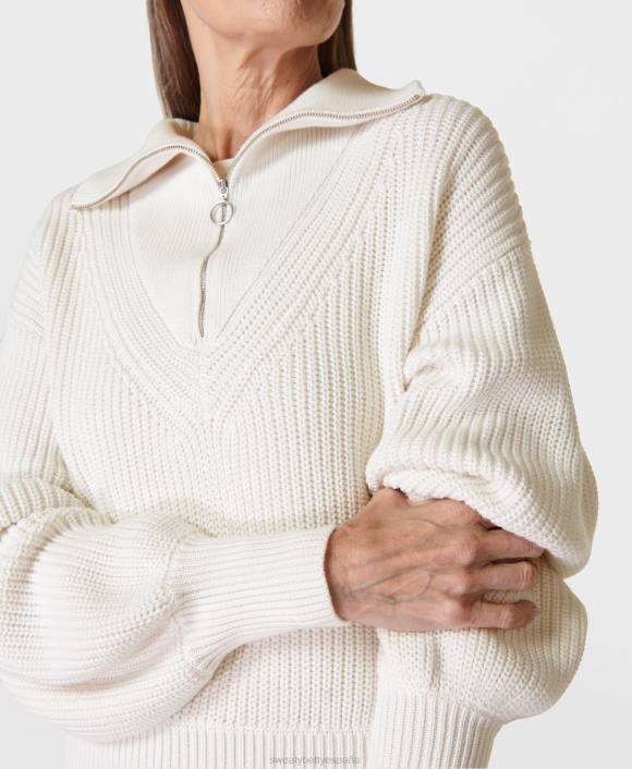 ropa lirio blanco T28T322 suéter de punto con cuello moderno mujer Sweaty Betty