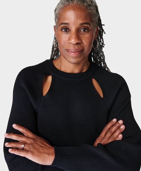 ropa negro T28T128 suéter con aberturas nyx mujer Sweaty Betty