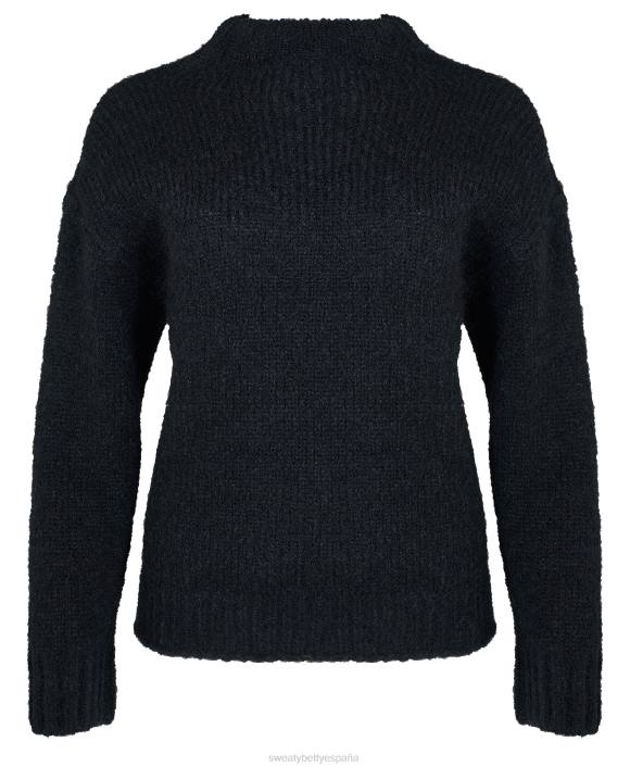 ropa noche negra T28T856 suéter de bouclé cepillado con cuello alzado mujer Sweaty Betty
