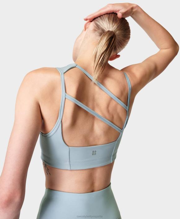 ropa aluminio azul T28T826 sujetador esculpido asimétrico mujer Sweaty Betty