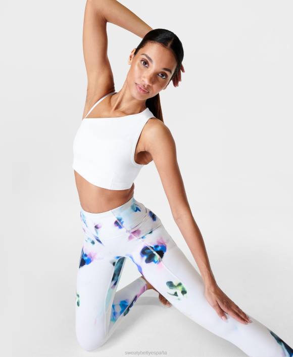 ropa blanco T28T821 sujetador esculpido asimétrico mujer Sweaty Betty