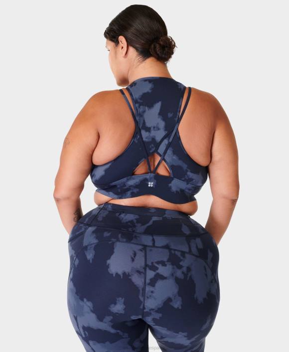 ropa estampado azul desvanecido T28T586 sujetador escotado Power Contour mujer Sweaty Betty