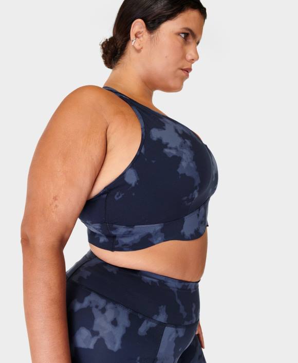 ropa estampado azul desvanecido T28T586 sujetador escotado Power Contour mujer Sweaty Betty