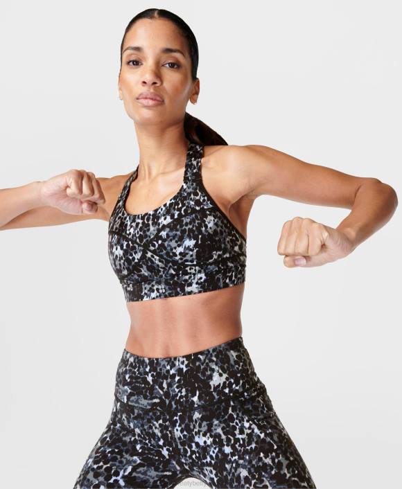 ropa estampado de moteados grises T28T257 sujetador deportivo power de sujeción media mujer Sweaty Betty