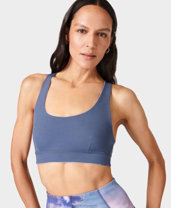 ropa estampado de niebla púrpura/azul sin fin T28T340 sujetador de yoga reversible súper suave mujer Sweaty Betty
