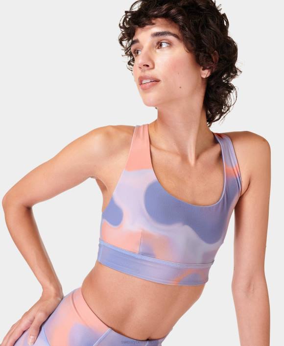 ropa estampado de nubes naranja/azul infinito T28T338 sujetador de yoga reversible súper suave mujer Sweaty Betty