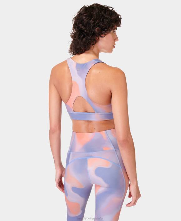 ropa estampado de nubes naranja/azul infinito T28T338 sujetador de yoga reversible súper suave mujer Sweaty Betty