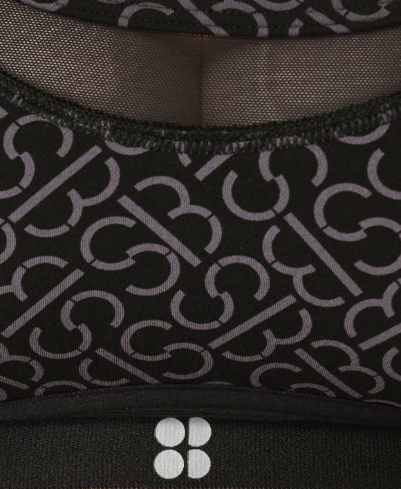 ropa estampado de ranura sb gris T28T408 sujetador power icon studio mujer Sweaty Betty