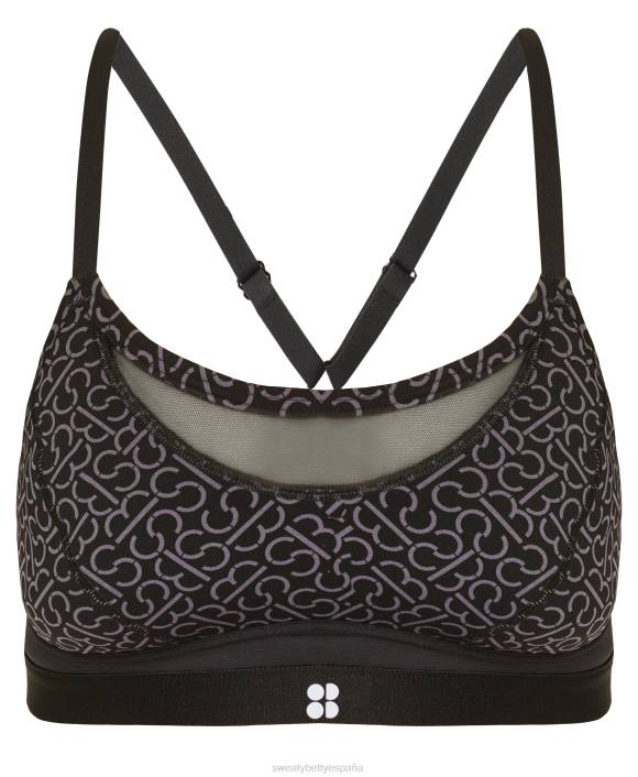 ropa estampado de ranura sb gris T28T408 sujetador power icon studio mujer Sweaty Betty