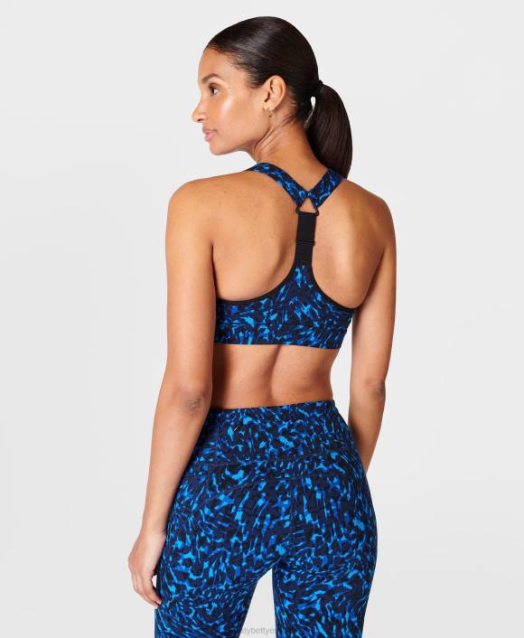 ropa estampado de remolinos de animales azules T28T255 sujetador deportivo power de sujeción media mujer Sweaty Betty