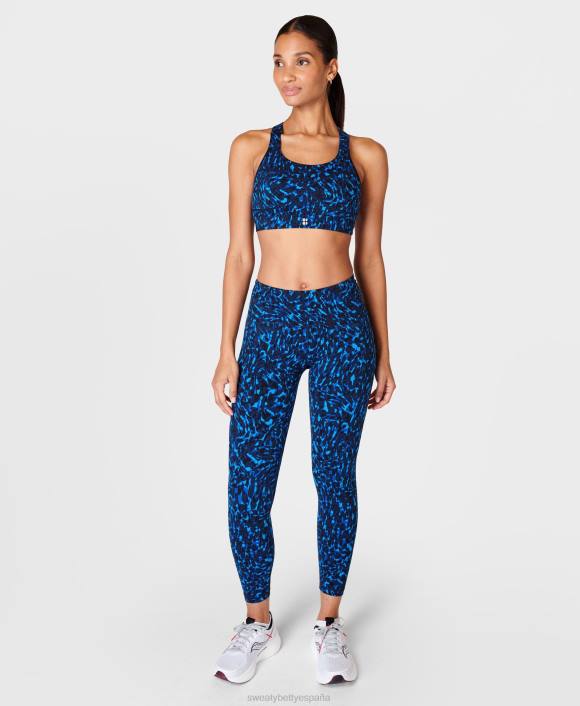 ropa estampado de remolinos de animales azules T28T255 sujetador deportivo power de sujeción media mujer Sweaty Betty