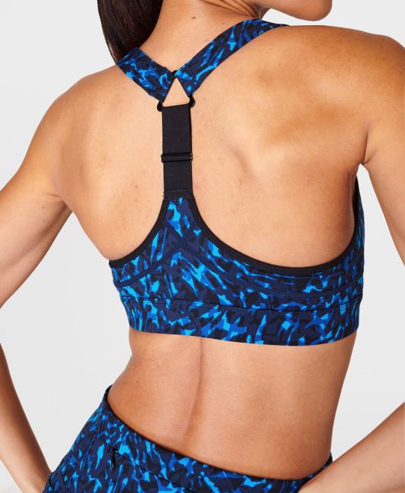 ropa estampado de remolinos de animales azules T28T255 sujetador deportivo power de sujeción media mujer Sweaty Betty