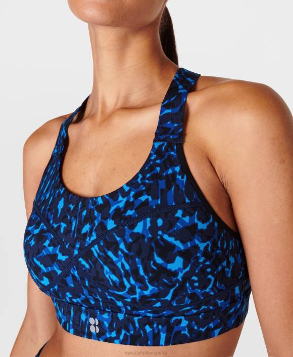ropa estampado de remolinos de animales azules T28T255 sujetador deportivo power de sujeción media mujer Sweaty Betty