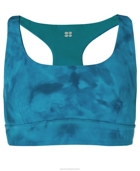 ropa estampado de tinte en aerosol azul ágata T28T335 sujetador de yoga reversible súper suave mujer Sweaty Betty
